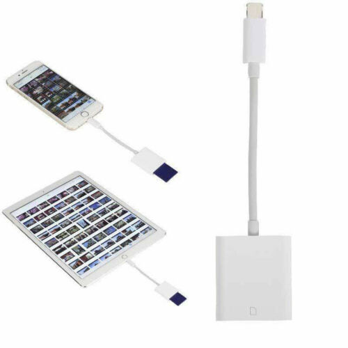 To SD Card Reader for iPad iPhone11 XS XR 8 Camera Memory Card Adapter Cable US