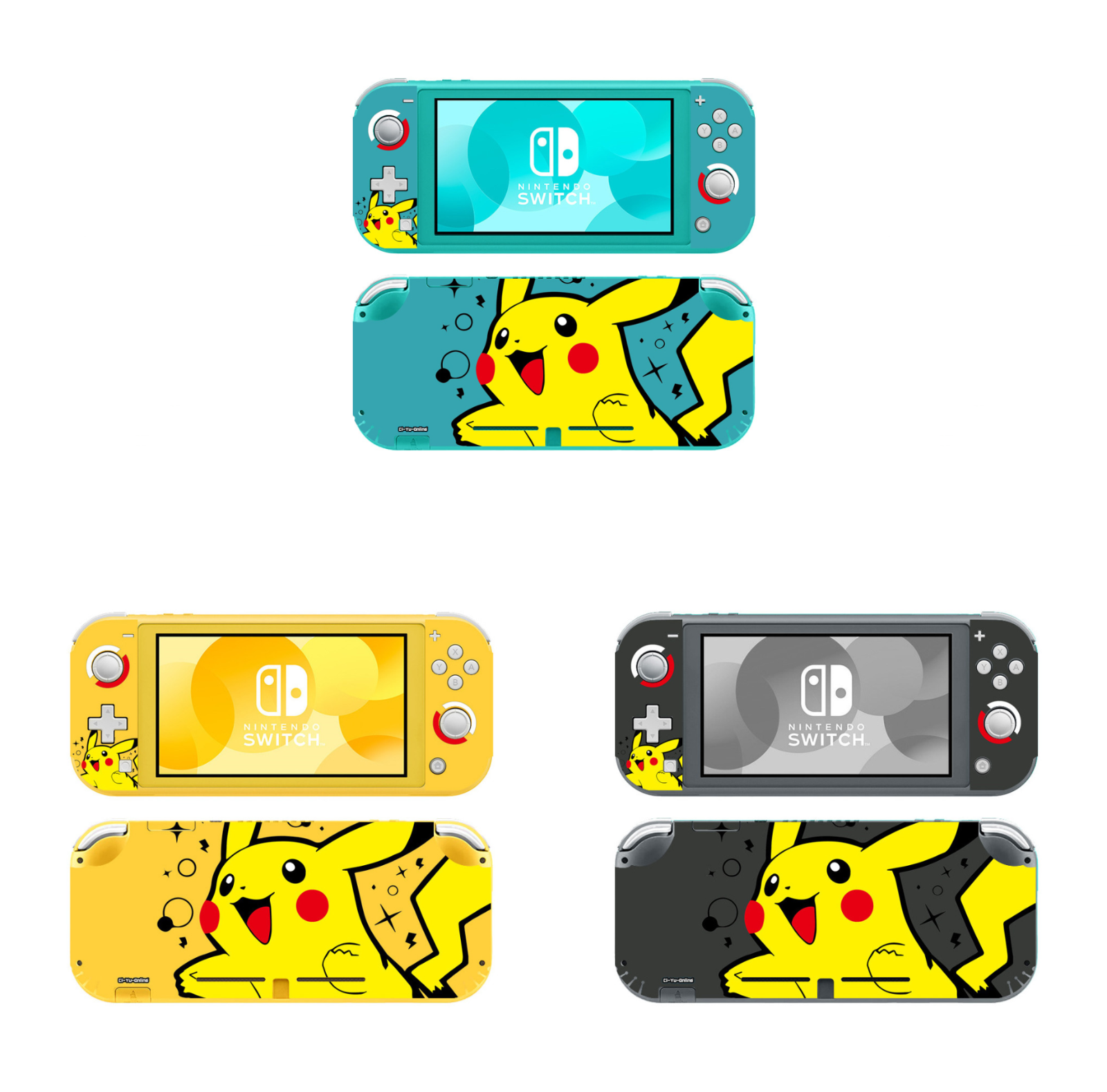 Ci-yu-online Pokemon Pikachu Vinyl Skin Screen Protector Nintendo Switch Lite