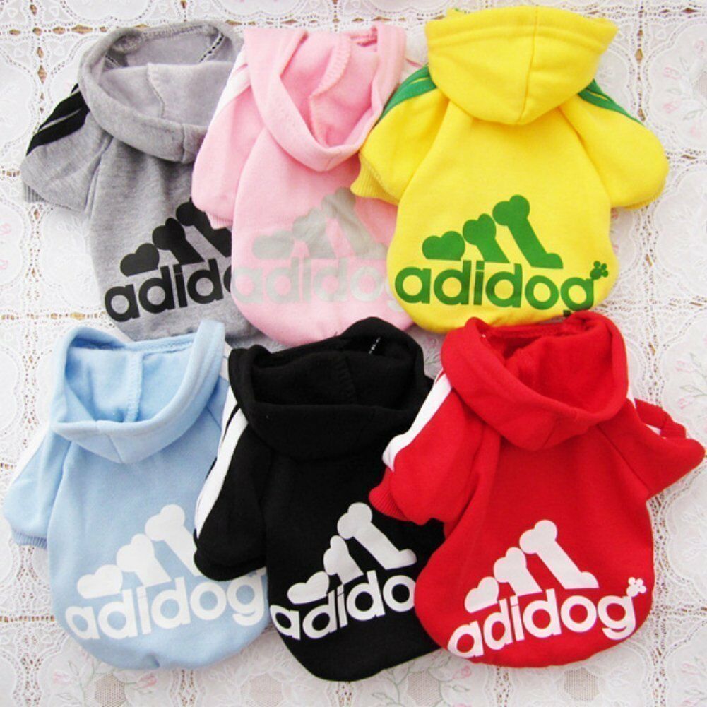 Adidog Small Dogs Puppy Apparel Hoodie Sweater T Shirt Jumpsuit Pet Hoodies