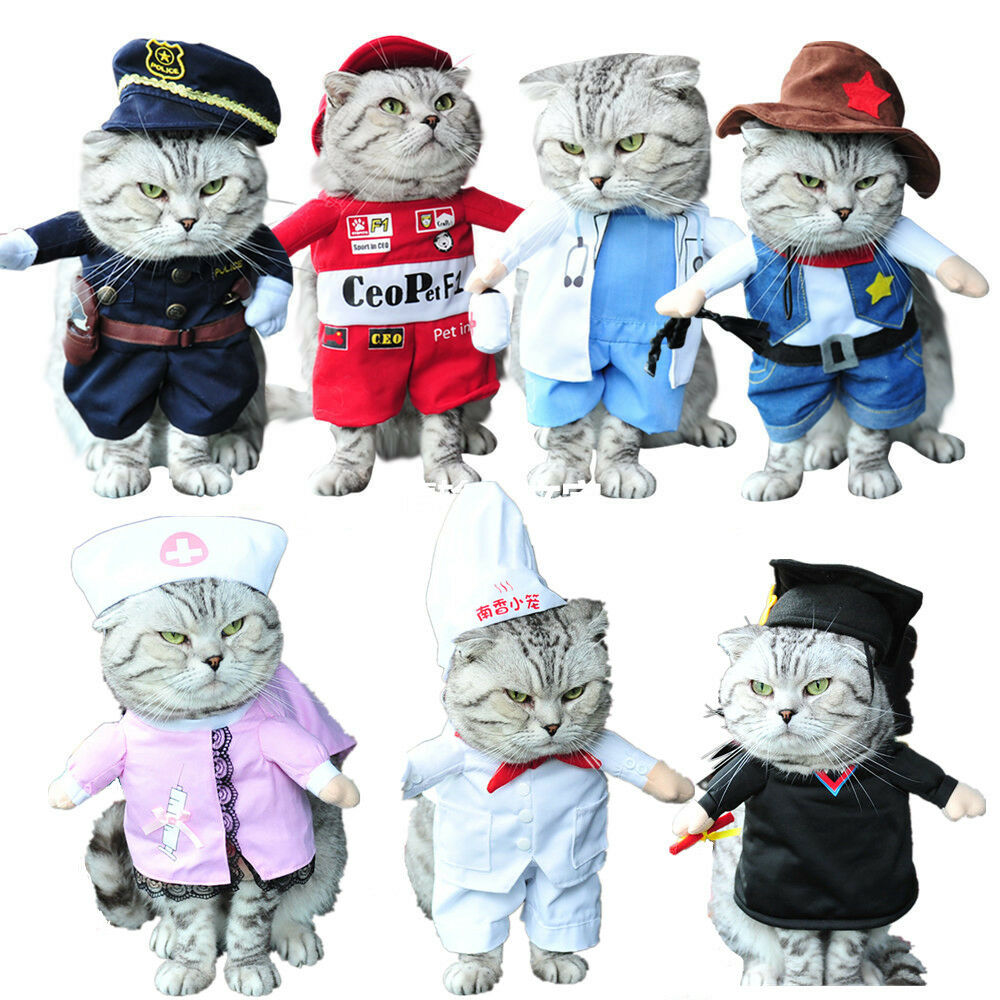 Pet Small Dog Cat Pirate Costume Outfit Jumpsuit Clothes For Halloween Christmas