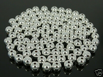 Wholesale Silver Plated Over Copper Round Beads 4mm 6mm 8mm 10mm 12mm 14mm 16mm