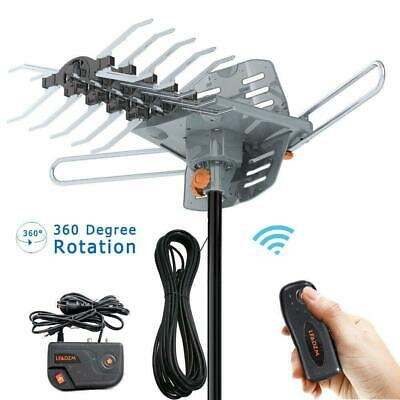 300mile 4K 1080P Outdoor Amplified HDTV TV Antenna UHF VHF 360° Rotation Remote
