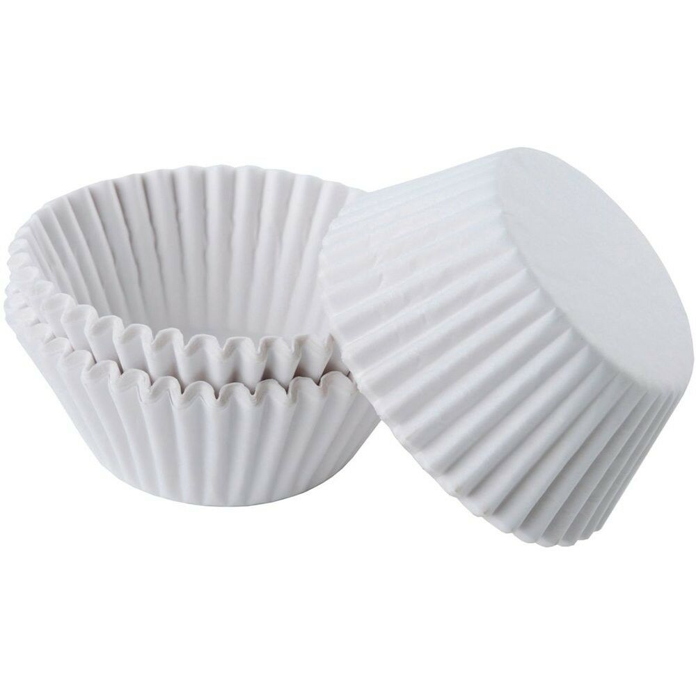 White Paper Baking Cups 1000ct 3 Sizes Fluted Liners Cupcakes Muffins Candy Oven
