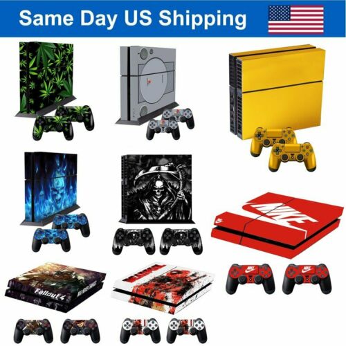 Vinyl Skin Cover Decal Sticker For Sony Playstation 4 Ps4 Console + 2 Controller