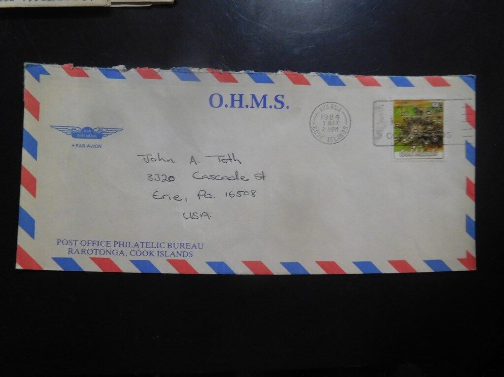 Post Office Philatelic Bureau Rarotonga, Old Cover, Cook Islands To U.S.A.