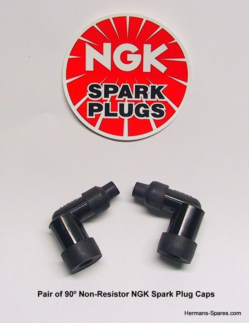 Pair (2)  90° Ngk Spark Plug Non- Resistor Caps For Motorcycle Or Small Engine