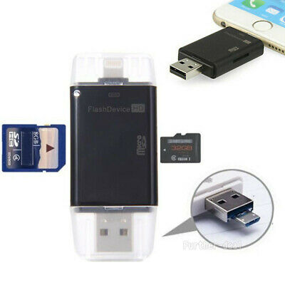 Usb Flash Drive Sd Tf Card Reader Adapter For Iphone Xs Xr X 8 7 7s 6s Plus Ipad