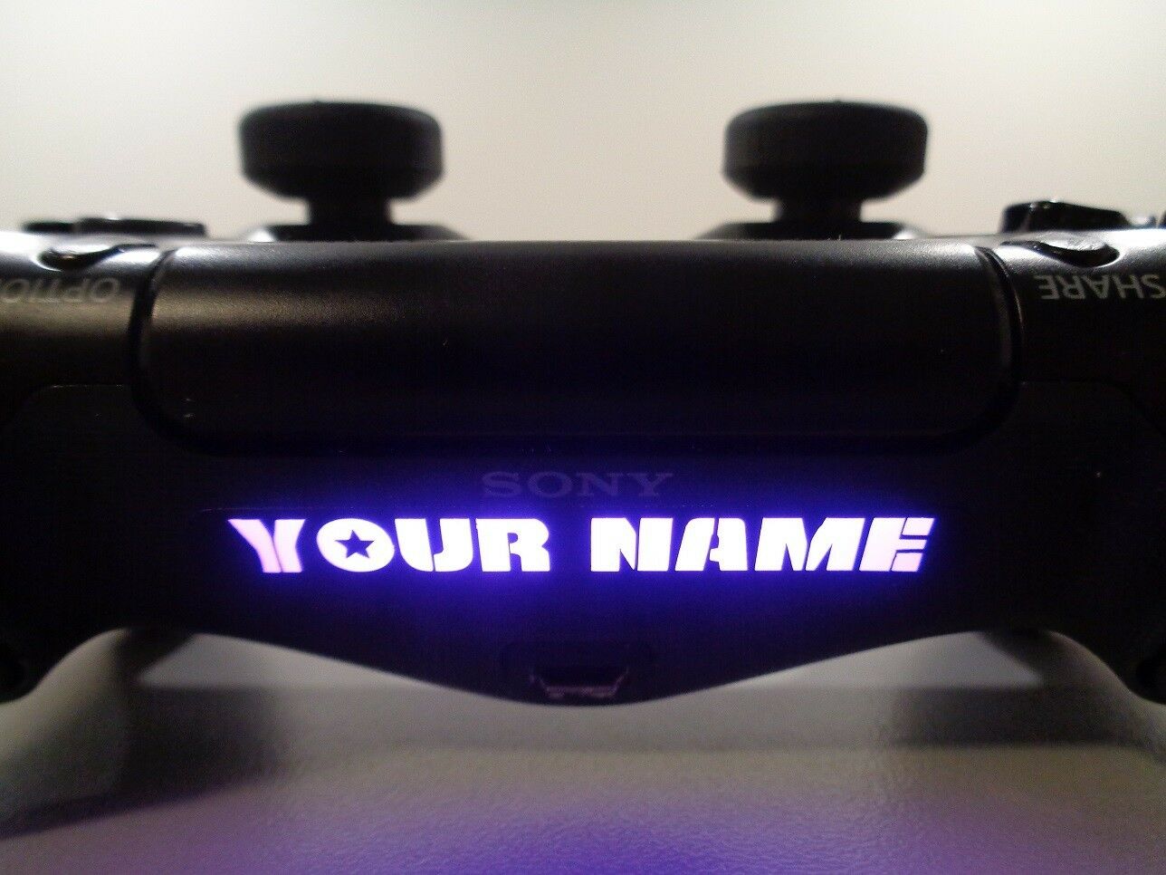 2x CUSTOM TEXT GAMER TAG PS4 PlayStation Controller Light Bar Decal Sticker