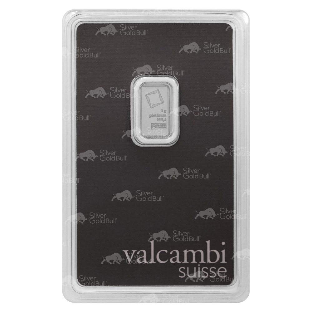 1 gram Platinum Bar | Valcambi