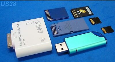 iPAD iPAD2 iPAD3 MINI MEMORY CARD FLASH DRIVE READER SD MS USB M2 MICRO MINI