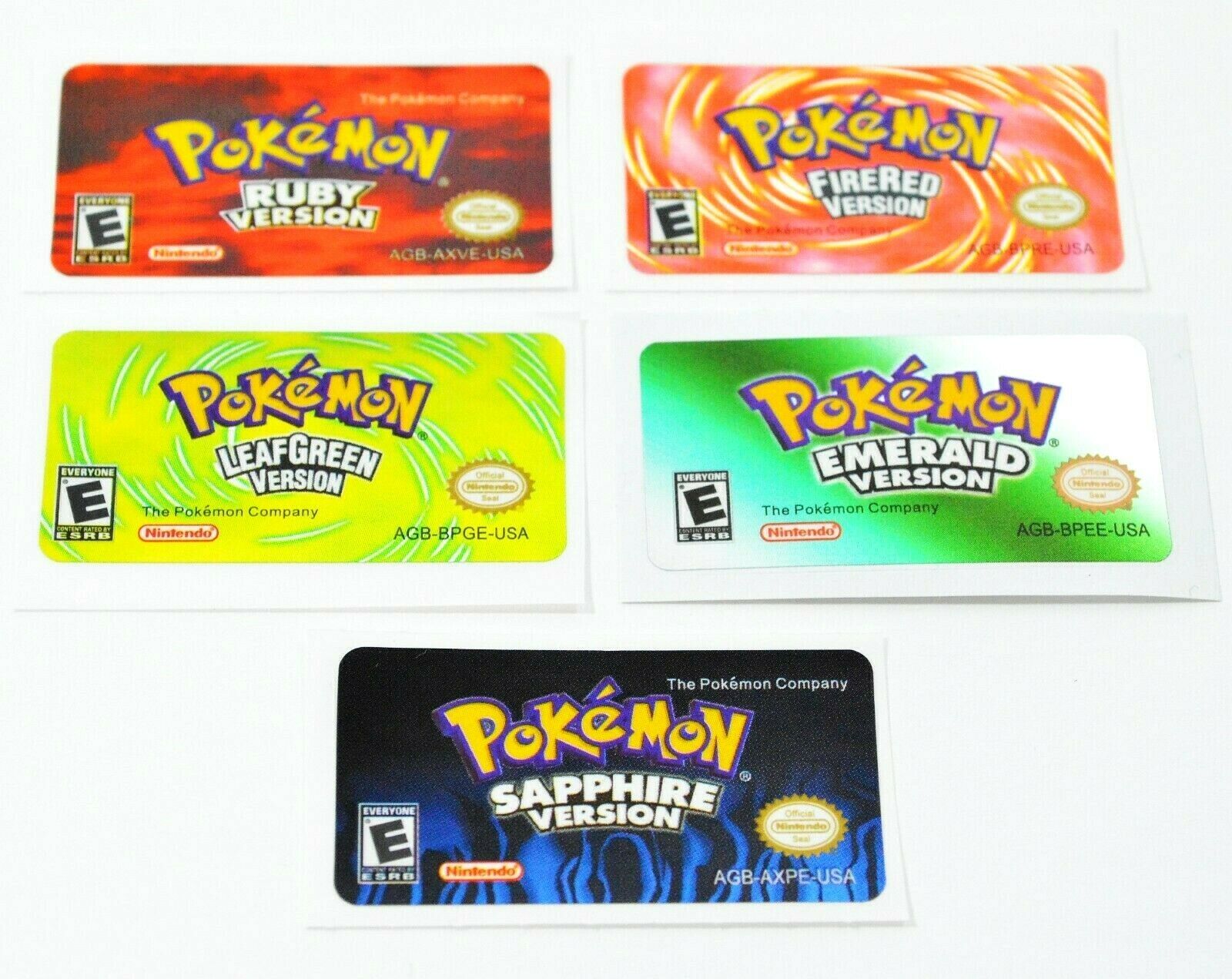 Pokemon Gba Replacement Labels Stickers Shiny Foil Metallic For Game Boy Advance