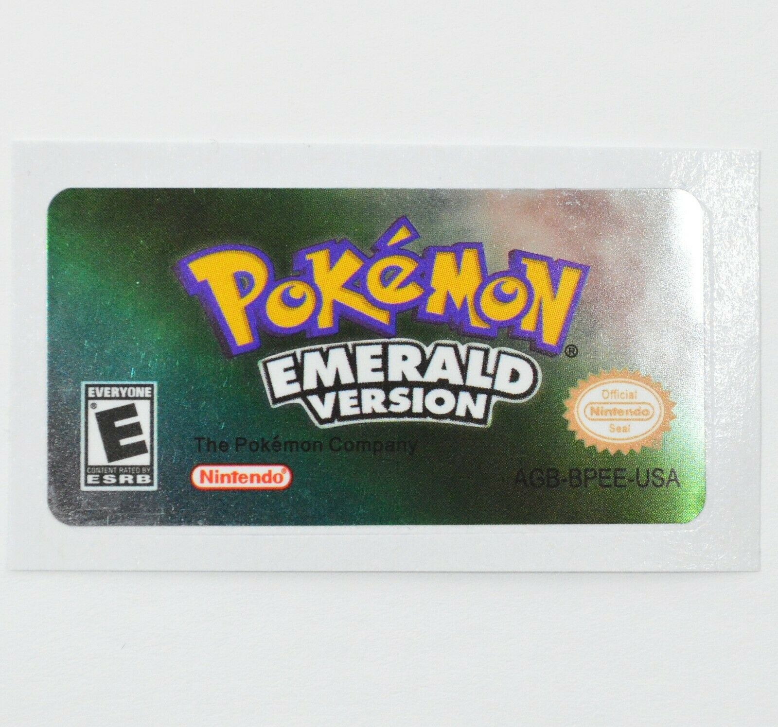 Pokemon Emerald GBA Replacement Label SHINY FOIL Sticker Gameboy Advance USA