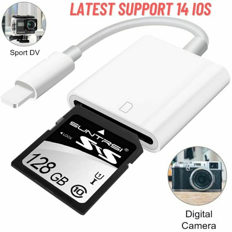 Lightning Apple Ipad Iphone Tail Adapter Upgraded Usb 2.0 Sd Card Camera Reader