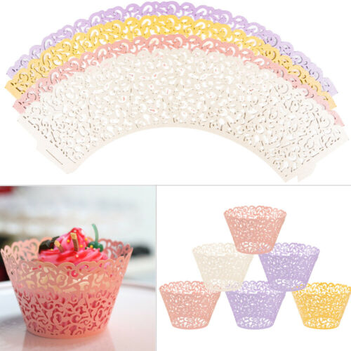 50/100pcs Cupcake Wrappers Bake Cup Paper Liner Vine Muffin Cases Wedding Party
